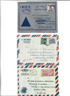 INDIA - LOT OF 3 AEROGRAMME AIRMAIL - CENSORED - Posta Aerea