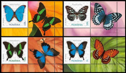 2023, Romania, Butterflies, Animals (Fauna), Insects, 4 Stamps+Label M2, MNH(**), LPMP 2424 - Ongebruikt