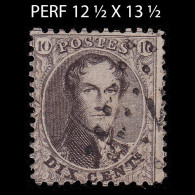 BELGIUM.1863.K.Leopold I.10c.YVERT 14C.CANCEL.PERF 12 ½ X 13 ½ - 1863-1864 Medallones (13/16)