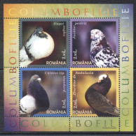 Romania 2005-Birds- Pigeons M/Sheet - Ongebruikt