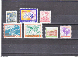 YOUGOSLAVIE 1989 Série Courante LA POSTE Yvert 2208 + 2210 +2223A +  2254 + 2263-2264 NEUF** MNH - Neufs