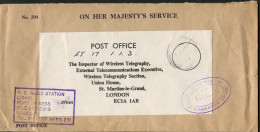 1976 GB Hebrides OHMS Post Office Radio Station, Port Of Ness, Isle Of Lewis Cover - External Telecoms Executive London - Covers & Documents