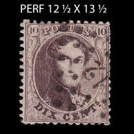 BELGIUM.1863.K. Leopold I.10c.YVERT 14C.CANCEL 12.PERF 12 ½ X 13 ½ - 1863-1864 Medallones (13/16)