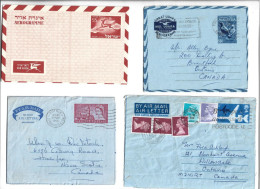 LOT OF 4 AEROGRAMME AIR LETTER AIRMAIL - UK ISRAEL MALAYSIA - Other (Air)