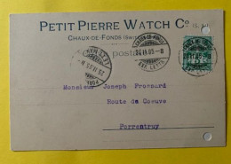 70061 - Suisse Carte Petit Pierre Watch La Chaux-de-Fonds 24.02.1905 - Relojería