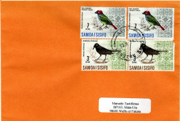 SAMOA , Letter, Red - Headed - Parrot - Finch, Samoan Starling    /    Lettre, Pinson, L`etourneau Sansonnet - Songbirds & Tree Dwellers