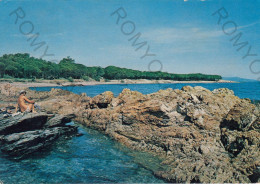 CARTOLINA  C3 SANTA LUCIA DI SINISCOLA,NUORO,SARDEGNA PITTORESCA-SCOGLIERE ROSSE-MARE,SOLE,VACANZA,VIAGGIATA 1981 - Nuoro