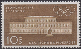 1970 BRD, ** Mi:DE 624, Sn:DE B459, Yt:DE 487, Residenz, Olympische Sommerspiele 1972 München - Summer 1972: Munich