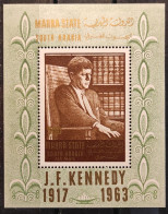 ADEN-MAHRA-SOUTH ARABIA- EN MEMORIA DE J. F. KENNEDY  HOJA BLOQUE DENTADA MNH** - Kennedy (John F.)