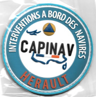 Ecusson PVC PROTECTION CIVILE INTERVENTIONS A BORD DES NAVIRES HERAULT 34 - Pompieri