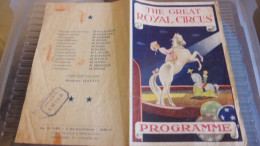 PROGRAMME CIRQUE  THE GREAT ROYAL CIRCUS  FRATELLINI VICTOR - Programmes