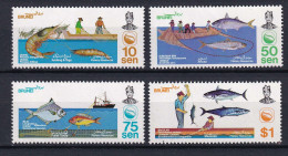 179 BRUNEI 1953 - Y&T 299/302 - Poisson Crustace Peche - Neuf ** (MNH) Sans Charniere - Brunei (...-1984)