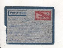 Entiers Postaux De Hanoi A Paris 1934 Dos Cachet Marseille Gare Avions - Poste Aérienne