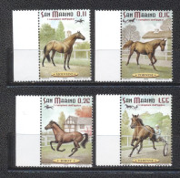 San Marino 2003- Race Horses Set (4v) - Unused Stamps