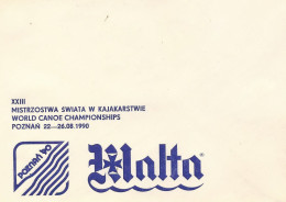 Poland Envelope (A244): 1990 Sport Poznan Malta World Canoe Championships - Stamped Stationery