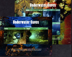 Tuvalu 2017 Underwater Caves Sheetlet And Souvenir Sheet Unmounted Mint. - Tuvalu (fr. Elliceinseln)