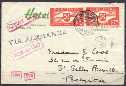 ENVELOPPE PORTUGAL LISBONNE LISBOA 1941 POUR BRUXELLES BELGICA -  CENSURE - Via ALEMANHA - GEPRÜFT WEHRMACHT - Covers & Documents