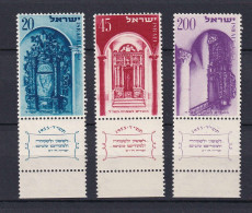 179 ISRAEL 1953 - Y&T 68/70 Avec TAB - Nouvel An Sujets Divers - Neuf ** (MNH) Sans Charniere - Nuovi (con Tab)