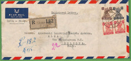 ZA1470 - INDIA - POSTAL HISTORY - REGISTERED  COVER From CAMP P.O. - E. P. 18  1949 - 1936-47  George VI