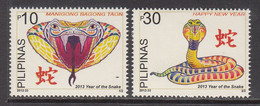 2012 Philippines Year Of The Snake  Complete Set Of 2 MNH - Philippines
