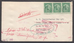 LETTRE DE GLEN RIDGE POUR SAN DIEGO ET RETOUR,PLUSIEURS CACHETS,1946. - Covers & Documents