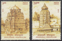 India 2013 Architectural Heritage Arasavalli ( Sun Temple) Astronomy Sun Rays, Monument 2v Set Total Rs.25.00 Stamps MNH - Otros & Sin Clasificación