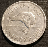 NOUVELLE ZELANDE - NEW ZEALAND - ONE - 1 FLORIN 1947 - George VI - KM 10.2a - Nuova Zelanda
