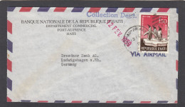 BANQUE NATIONALE DE LA REPUBLIQUE DE HAITI.LETTRE DE PORT AU PRINCE,AVEC TIMBRE "MANCHOTS",POUR LUDWIGSHAFEN,1959. - Haití