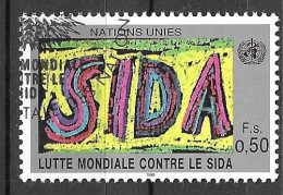O.N.U. GENEVE - 1990 - LOTTA CONTRO SIDA - F. 0,50 - USATO (YVERT 188 - MICHEL 184) - Oblitérés