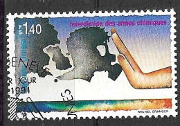 O.N.U. GENEVE - 1991 - CONTRO ARMI CHIMICHE - F. 1,40 - USATO (YVERT 213 - MICHEL 205) - Used Stamps