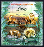 Ouganda 2012 Animaux Lions (285) Yvert N° 2474 à 2477 Oblitérés Used - Ouganda (1962-...)