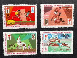 MADAGASCAR 1980 - NEUF**/MNH - Série Complète Mi 863 / 866 - YT 641 / 642 + PA 180 /181 - JO MOSCOU - Madagascar (1960-...)