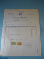 Ancienne Facture - Hilaire Mathet - Tout Les Imprimés / Silenrieux - 1954 - 1950 - ...