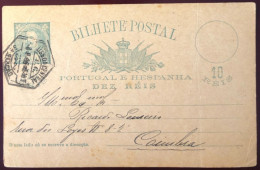 Portugal, Entier-carte De LISBOA CENTRAL 8.8.1896 - (N200) - Postwaardestukken