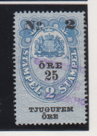 Zweden Fiskale Zegel Cat. Barefoot : Fondstaempel(Bill Of Exchange) 36bB Dikke Druk - Revenue Stamps