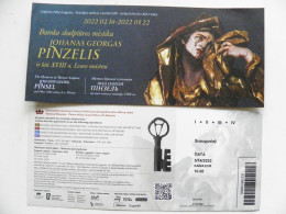 Entry Ticket Lithuania To National Museum -Palace Of The Grand Dukes. Exhibition Baroque Sculpture Johann Georg Pinzel - Biglietti D'ingresso