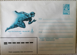 1980 VINTAGE ENVELOPE WITH PRINTED STAMP. " GAMES OF THE XXII OLYMPIAD.MOSCOW...1980"  .RUN. NEW - Summer 1980: Moscow