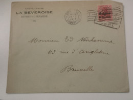 Enveloppe, La Beveroise, Bevere Audenarde , Oblitéré WW1 - Niet-bezet Gebied