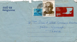 INDE AEROGRAMME POUR LA FRANCE 1975 - Cartas & Documentos