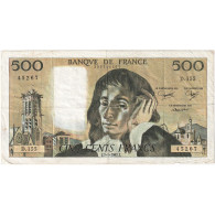 France, 500 Francs, Pascal, 1982, D.155, TB+, Fayette:71.26, KM:156e - 500 F 1968-1993 ''Pascal''