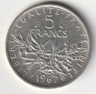 5 Francs Argent 1967 - Silver - - 5 Francs