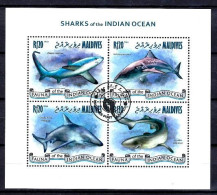 Maldives 2016 Animaux Requins (299) Yvert N° 4321 à 4324 Oblitérés Used - Malediven (1965-...)