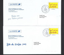 FRANCE 2005. PAP Y&T Type (n°3636) - " Ceci Est Une Invitation " Sur 2 Enveloppes LA POSTE -  Service Philatélique. - Pseudo-interi Di Produzione Ufficiale