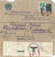 URSS : Devant De Lettre De 1941-42 Avec Censure Allemande. - Cartas & Documentos