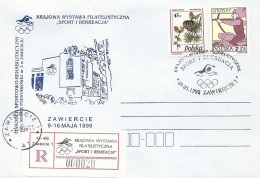 Poland Envelope (A274): 1998 Zawiercie Exhibition - Sport And Recreation (R-ka) - Stamped Stationery