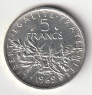 5 Francs Argent 1969 - Silver - - 5 Francs