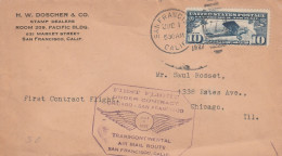 USA - 1927 - First Flight Cover / San Francisco - Chicago - 1c. 1918-1940 Cartas & Documentos