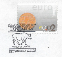 Portugal Cachet Commemoratif 2002 Veau De Lafões Vache Expolafões Event Postmark Lafões Calf Cow - Postal Logo & Postmarks
