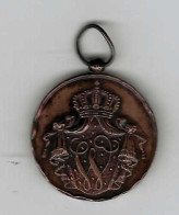 (Pays-Bas) Guillaume III Médaille Avers ; Monogramme « W » - Revers « VOOR TROUWEN DIESNT/KONINGLIJKE MARINE » - Andere & Zonder Classificatie