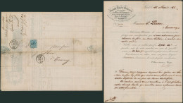 émission 1865 - N°18 Sur LAC Illustrée Obl Pt 141 (LP 141) Gand > Tournay / Société Linière Gantoise. - 1865-1866 Profile Left